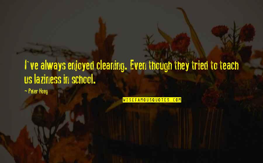 Alexander Hamilton Motivational Quotes By Peter Hoeg: I've always enjoyed cleaning. Even though they tried