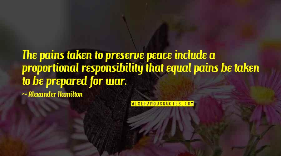 Alexander Hamilton Quotes By Alexander Hamilton: The pains taken to preserve peace include a