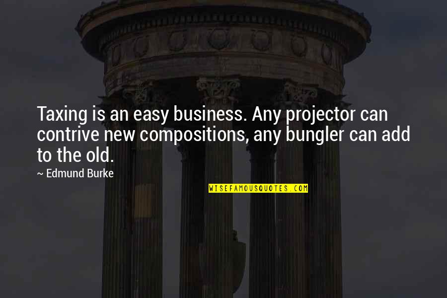Alexander Liberman Quotes By Edmund Burke: Taxing is an easy business. Any projector can
