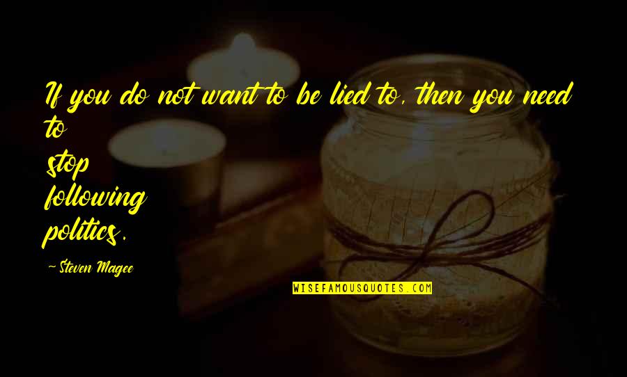 Alexander Luria Quotes By Steven Magee: If you do not want to be lied