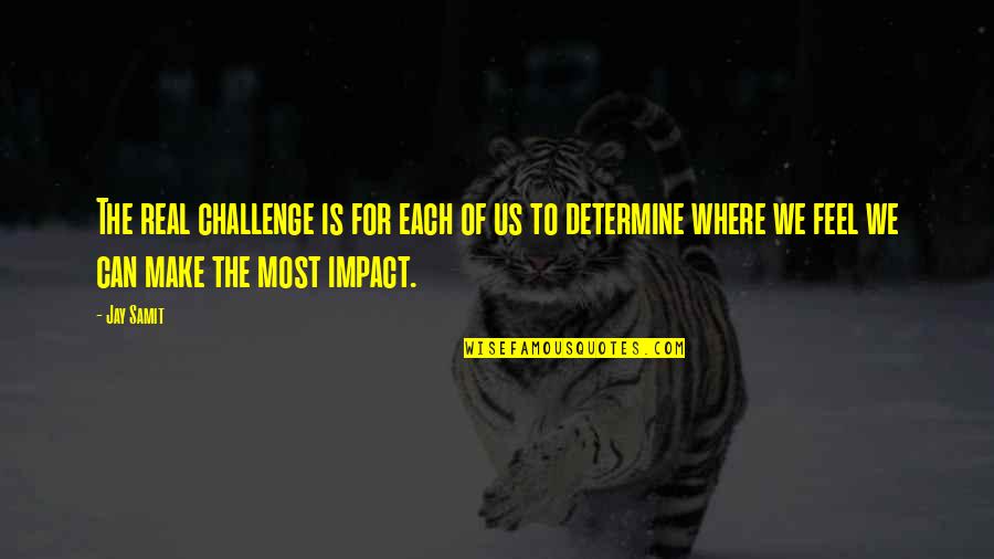 Alexander Technique Quotes By Jay Samit: The real challenge is for each of us