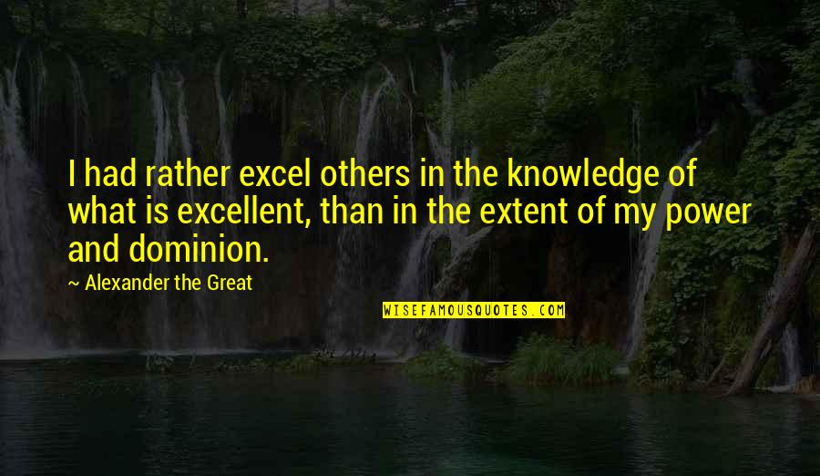 Alexander The Great Great Quotes By Alexander The Great: I had rather excel others in the knowledge