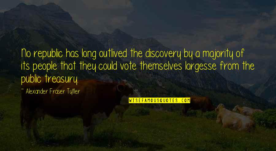 Alexander Tytler Quotes By Alexander Fraser Tytler: No republic has long outlived the discovery by