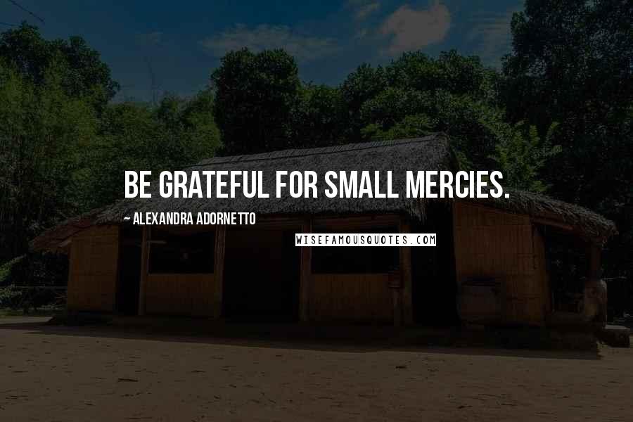 Alexandra Adornetto quotes: Be grateful for small mercies.