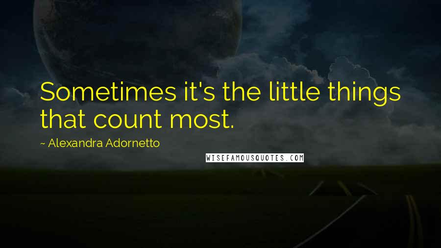 Alexandra Adornetto quotes: Sometimes it's the little things that count most.