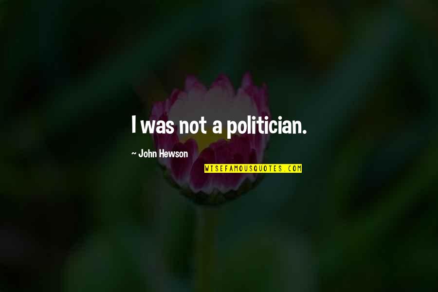 Alexandratou Tsonta Quotes By John Hewson: I was not a politician.