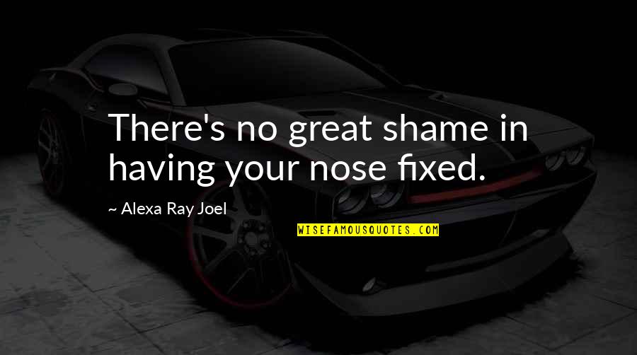 Alexa's Quotes By Alexa Ray Joel: There's no great shame in having your nose Alexa's Quotes By Alexa Ray Joel: There's no great shame in having your nose