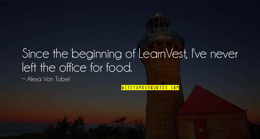 Alexa's Quotes By Alexa Von Tobel: Since the beginning of LearnVest, I've never left Alexa's Quotes By Alexa Von Tobel: Since the beginning of LearnVest, I've never left