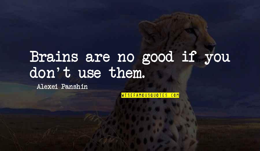 Alexei Panshin Quotes By Alexei Panshin: Brains are no good if you don't use