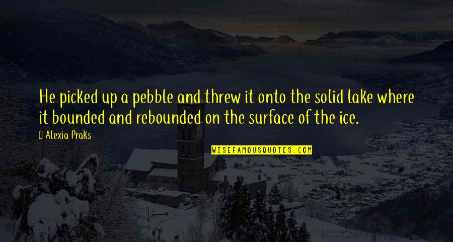 Alexia Quotes By Alexia Praks: He picked up a pebble and threw it Alexia Quotes By Alexia Praks: He picked up a pebble and threw it