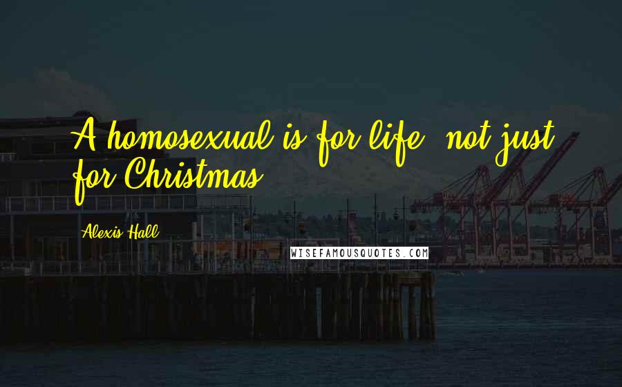 Alexis Hall quotes: A homosexual is for life, not just for Christmas.