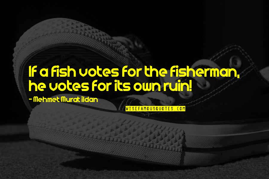 Alfabets Dziesma Quotes By Mehmet Murat Ildan: If a fish votes for the fisherman, he