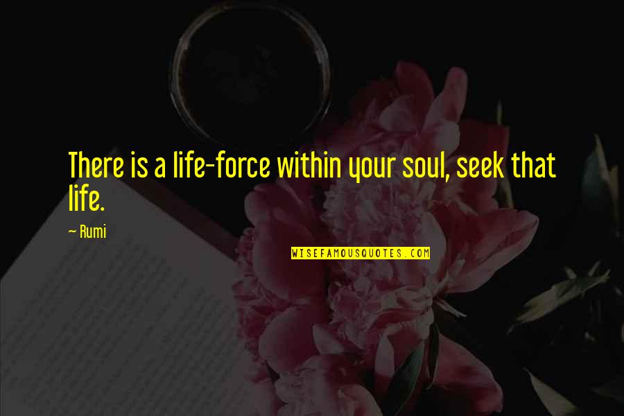 Alfaiate Inseto Quotes By Rumi: There is a life-force within your soul, seek