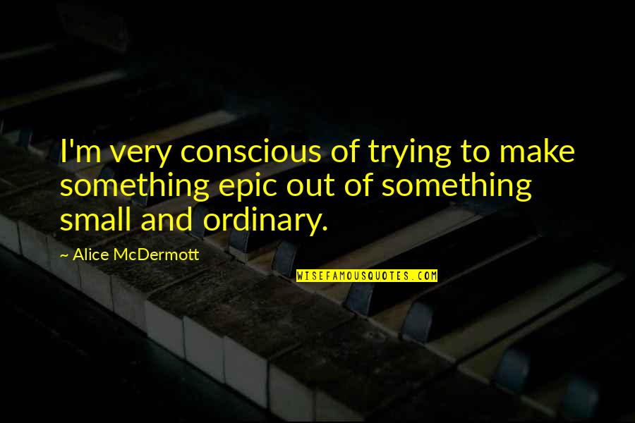 Alfiyaz Quotes By Alice McDermott: I'm very conscious of trying to make something