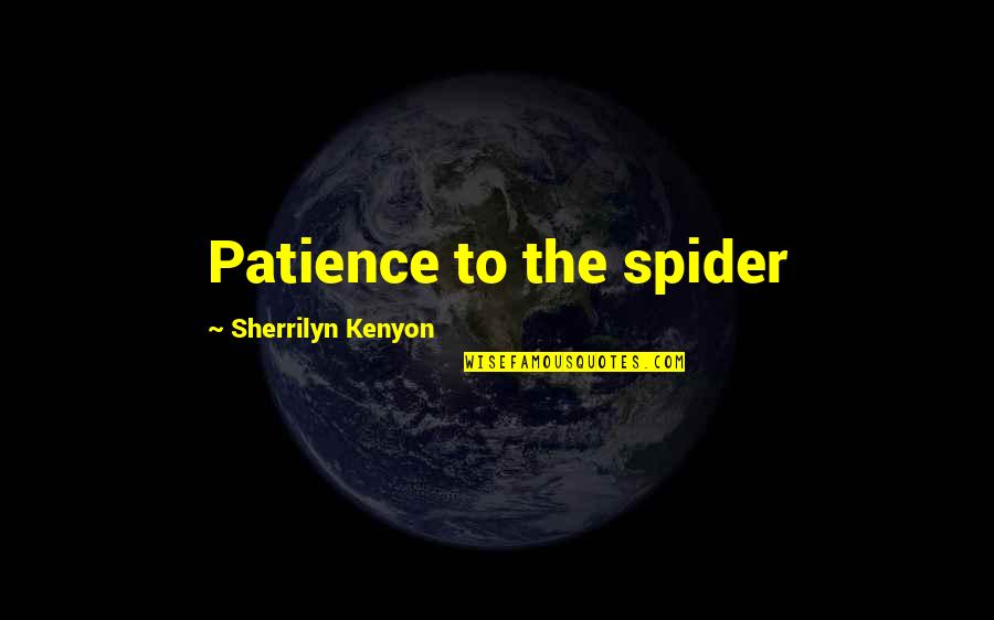 Alfons Heiderich Quotes By Sherrilyn Kenyon: Patience to the spider