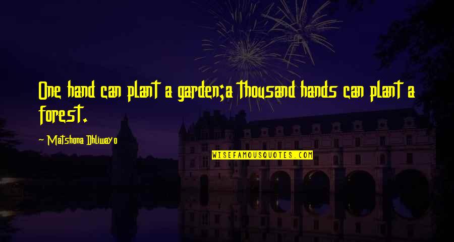 Alfonse Pietrkowsky Quotes By Matshona Dhliwayo: One hand can plant a garden;a thousand hands