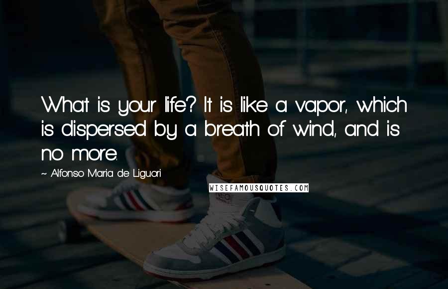 Alfonso Maria De Liguori quotes: What is your life? It is like a vapor, which is dispersed by a breath of wind, and is no more.