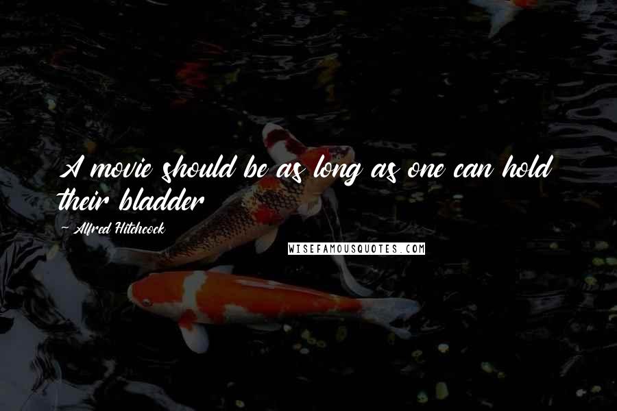 Alfred Hitchcock quotes: A movie should be as long as one can hold their bladder