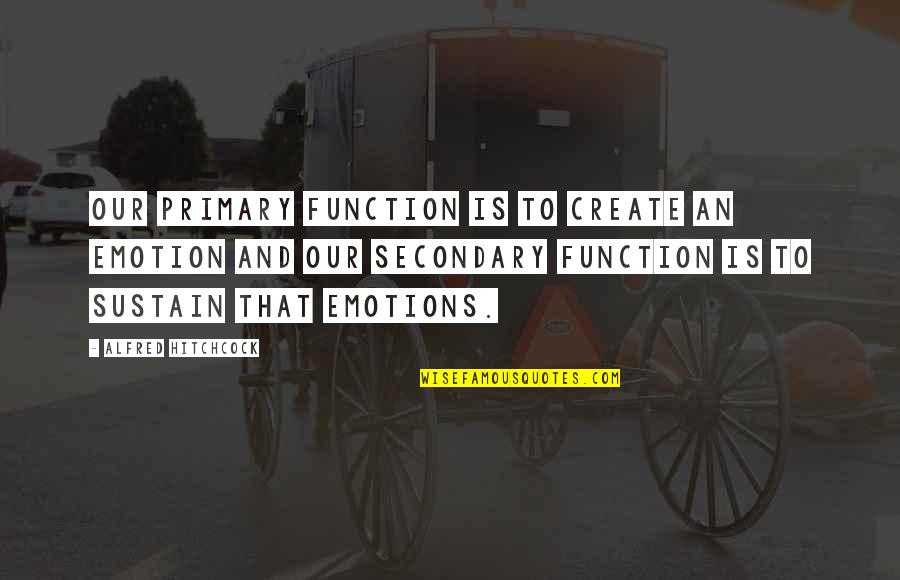 Alfred Hitchcock Quotes By Alfred Hitchcock: Our primary function is to create an emotion