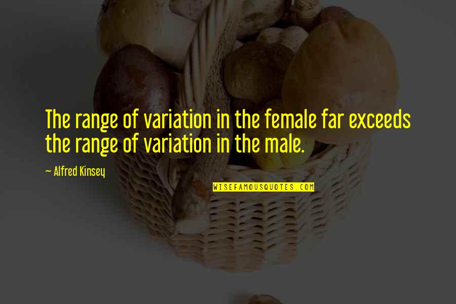 Alfred Kinsey Quotes By Alfred Kinsey: The range of variation in the female far
