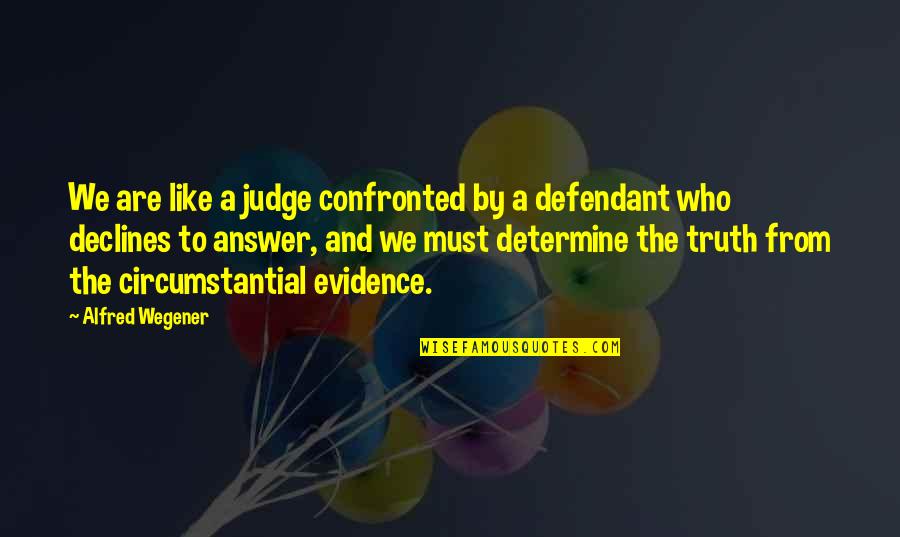 Alfred L. Wegener Quotes By Alfred Wegener: We are like a judge confronted by a