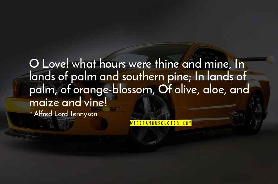 Alfred Lord Tennyson Quotes By Alfred Lord Tennyson: O Love! what hours were thine and mine,