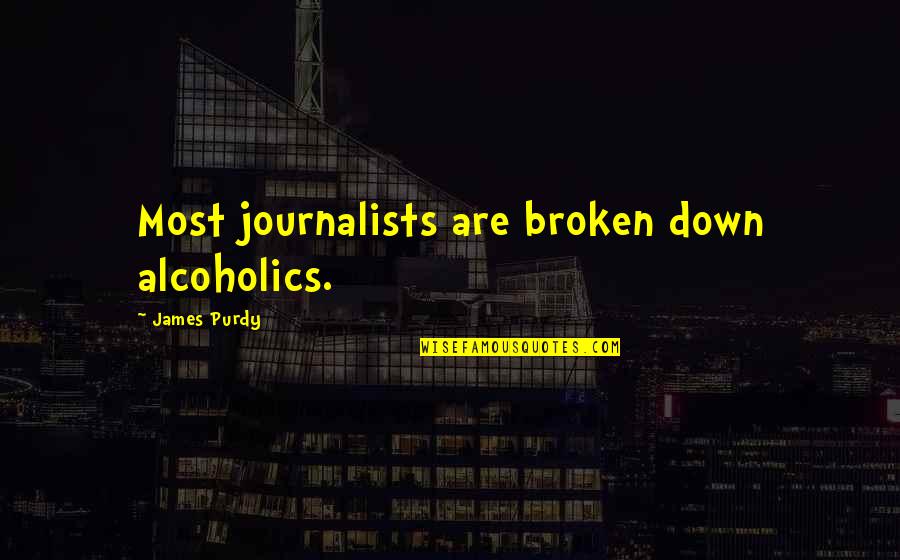 Alfred Why Do We Fall Quote Quotes By James Purdy: Most journalists are broken down alcoholics.