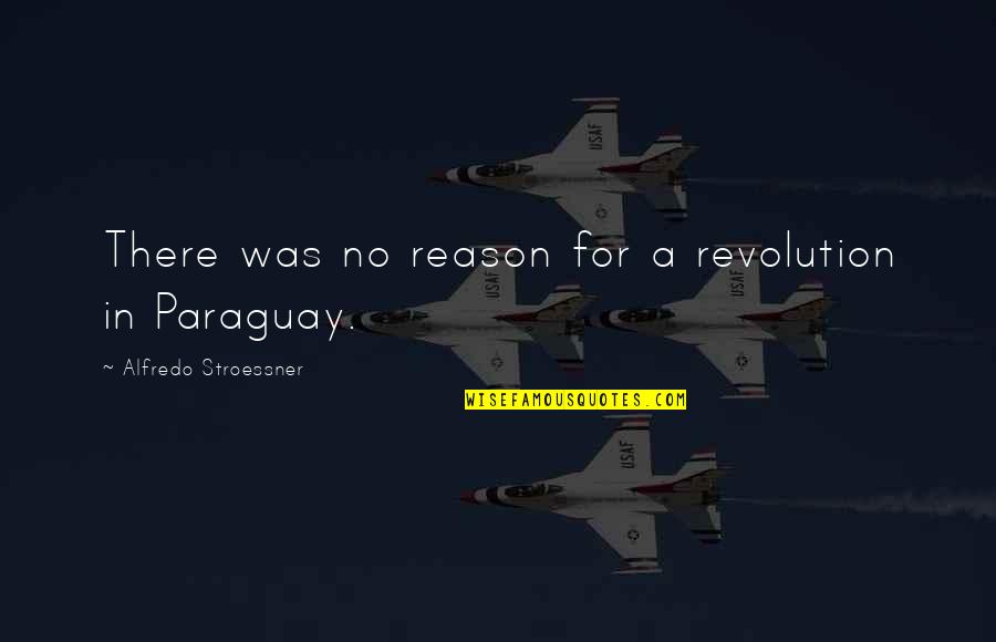 Alfredo Quotes By Alfredo Stroessner: There was no reason for a revolution in