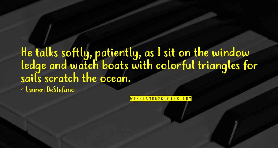 Alfredos Pizza Quotes By Lauren DeStefano: He talks softly, patiently, as I sit on Alfredos Pizza Quotes By Lauren DeStefano: He talks softly, patiently, as I sit on
