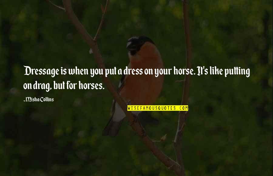 Alfredsson Quotes By Misha Collins: Dressage is when you put a dress on