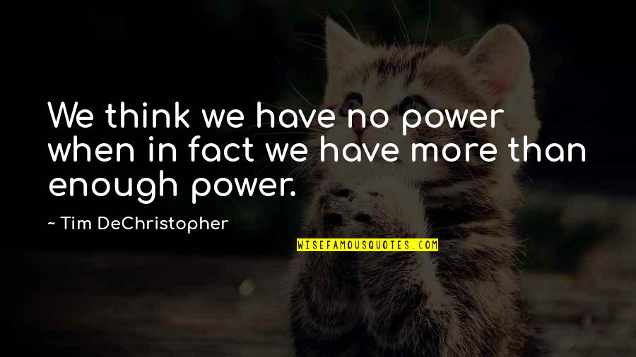 Alfven Hugo Quotes By Tim DeChristopher: We think we have no power when in