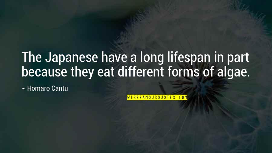 Algae Quotes By Homaro Cantu: The Japanese have a long lifespan in part