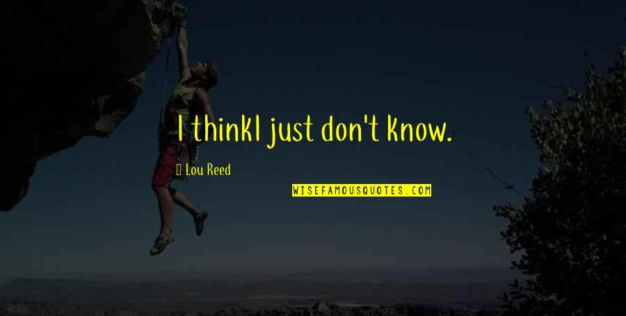 Algebraic Equation Quotes By Lou Reed: I thinkI just don't know. Algebraic Equation Quotes By Lou Reed: I thinkI just don't know.