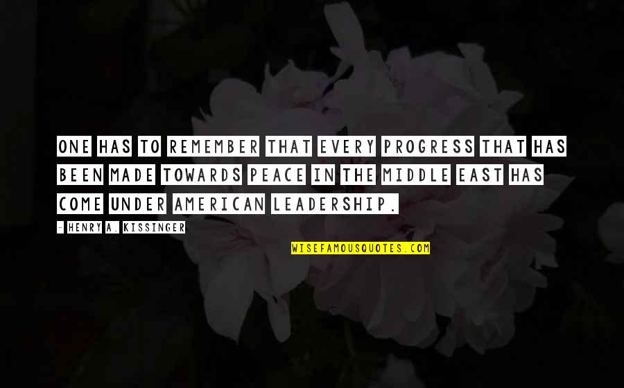 Alhamdulillah It's Jummah Quotes By Henry A. Kissinger: One has to remember that every progress that