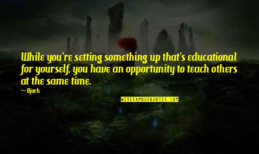 Alhassan Susso Quotes By Bjork: While you're setting something up that's educational for Alhassan Susso Quotes By Bjork: While you're setting something up that's educational for