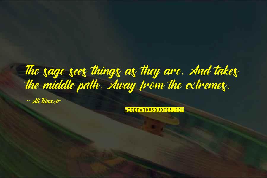 Ali Binazir Quotes By Ali Binazir: The sage sees things as they are, And