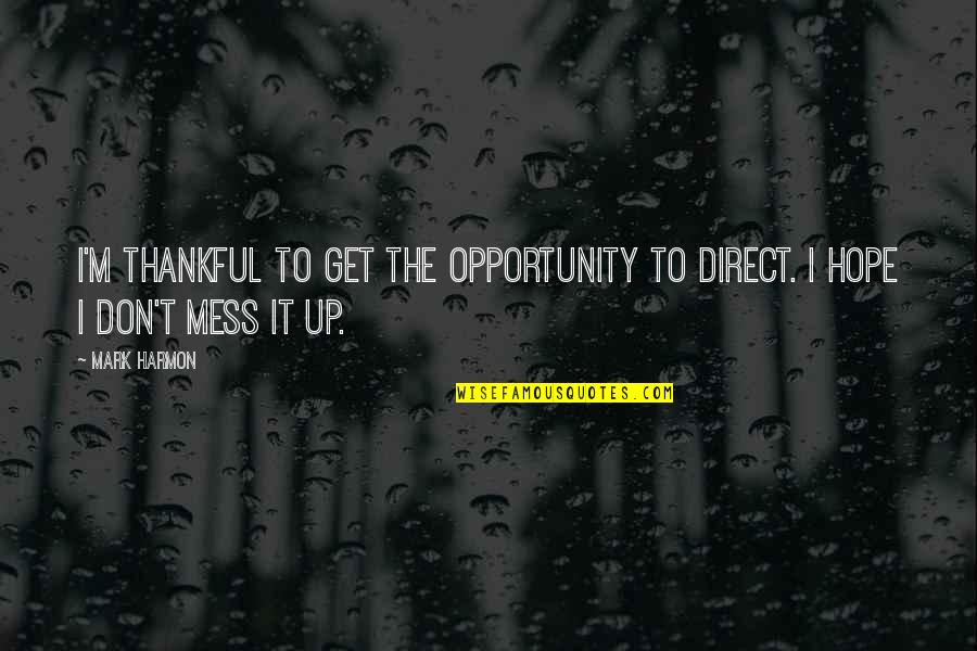 Ali Hosseini Khamenei Quotes By Mark Harmon: I'm thankful to get the opportunity to direct.