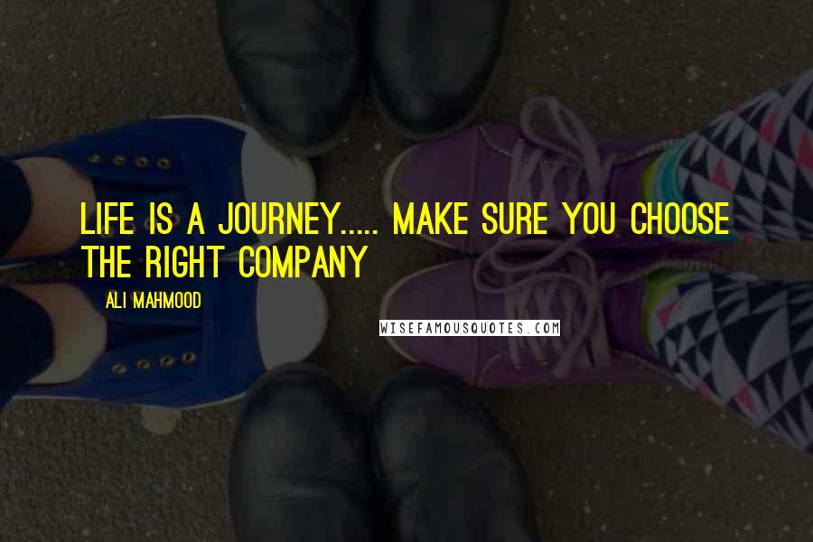 Ali Mahmood quotes: Life is a journey..... make sure you choose the right company