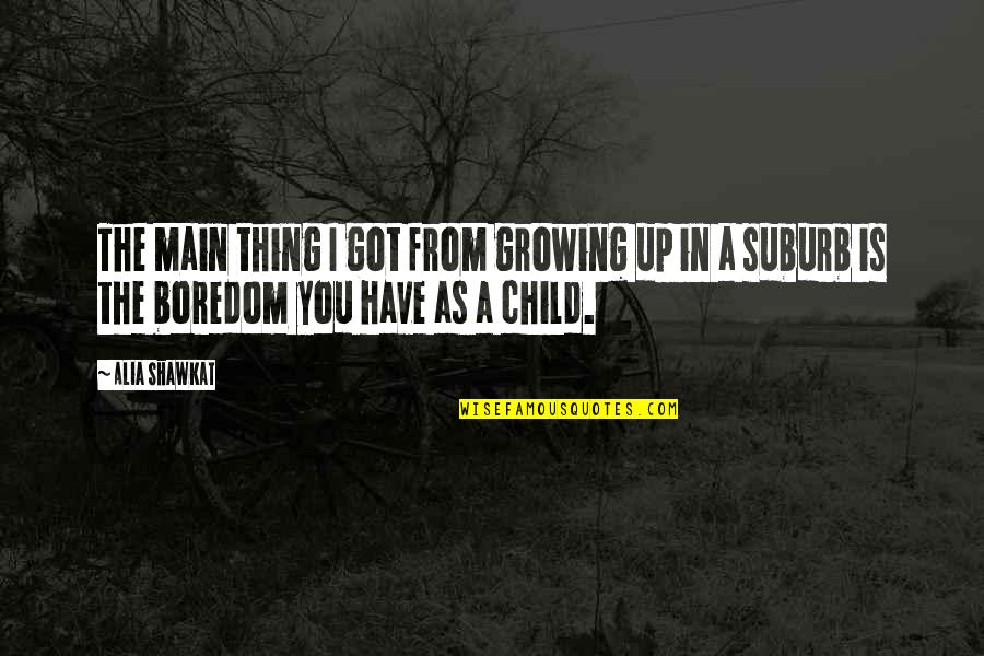 Alia Shawkat Quotes By Alia Shawkat: The main thing I got from growing up