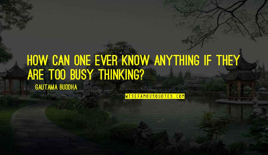 Aliana Lohan Quotes By Gautama Buddha: How can one ever know anything if they