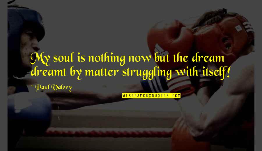 Alibar Knits Quotes By Paul Valery: My soul is nothing now but the dream
