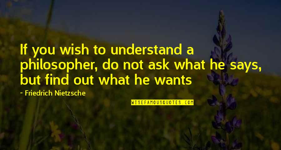 Alice Coooper Quotes By Friedrich Nietzsche: If you wish to understand a philosopher, do