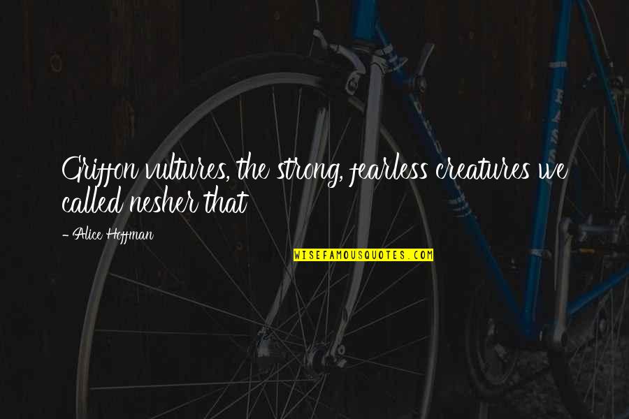 Alice Hoffman Quotes By Alice Hoffman: Griffon vultures, the strong, fearless creatures we called