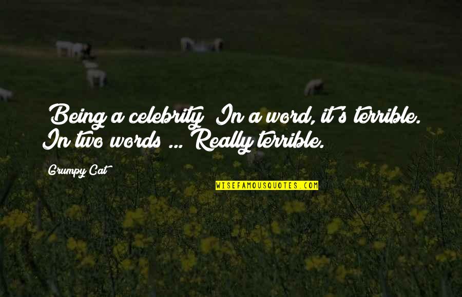 Alice Koller Quotes By Grumpy Cat: [Being a celebrity] In a word, it's terrible.
