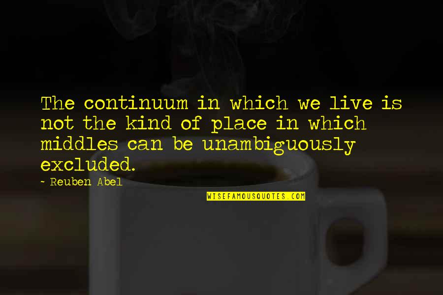 Alice Koller Quotes By Reuben Abel: The continuum in which we live is not