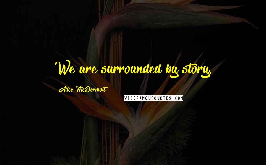 Alice McDermott quotes: We are surrounded by story.