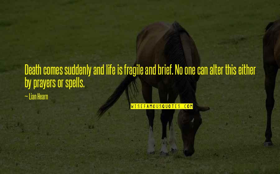 Alice Mckinley Quotes By Lian Hearn: Death comes suddenly and life is fragile and Alice Mckinley Quotes By Lian Hearn: Death comes suddenly and life is fragile and