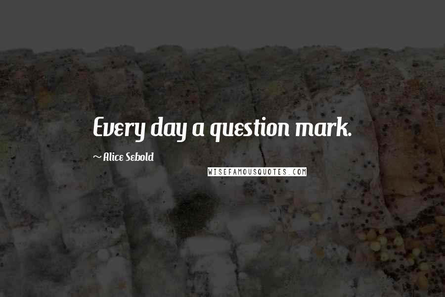 Alice Sebold quotes: Every day a question mark.