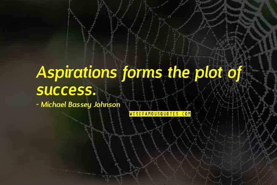 Alice Von Hildebrand Quotes By Michael Bassey Johnson: Aspirations forms the plot of success.