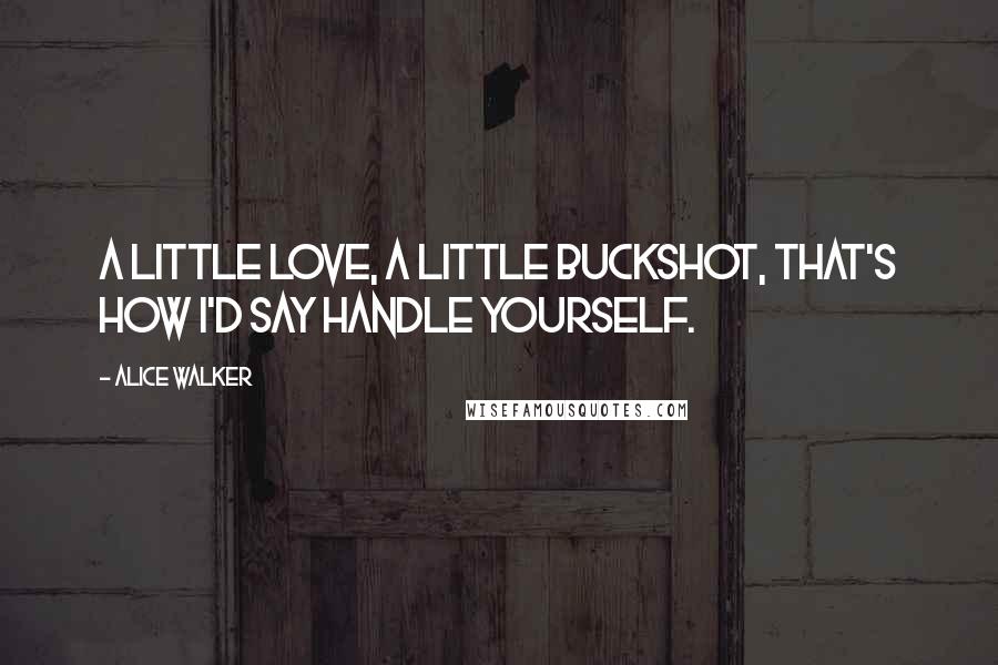 Alice Walker quotes: A little love, a little buckshot, that's how I'd say handle yourself.